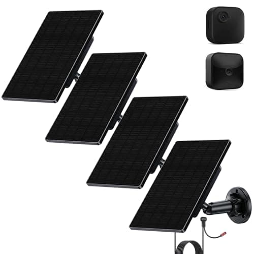 4 Pack Solar Panel for Blink Camera Outdoor 4, 2K+, 3rd Gen, XT2 & XT, Smart Energy Storage & Voltage Stabilizer, Premium ETFE & IP66 Waterproof, 2-in-1 Type-C & Micro USB Cable