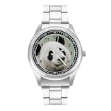 FodPand Analog Men Stainless Steel Band Watch Big Face Silver Wristwatch