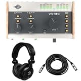 Universal Audio Volt 476 Portable 4x4 USB Type-C/MIDI Interface, Bundle with TAPH100 Monitor Headphones and 25' Microphone Cable