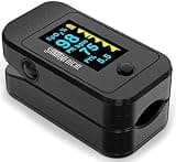 Santamedical Dual Color OLED Pulse Oximeter Fingertip, Blood Oxygen Saturation Monitor (SpO2) with Case, Batteries and Lanyard