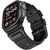 Lerobo Rugged Band Compatible with Apple Watch Ultra 3/2/1 49mm 46mm 45mm 44mm 42mm for Men, Durable TPU Sport Strap for iwatch Series 11 10 9 8 7 SE3 SE2 SE 6 5 4 3 2 1, Black