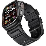 Lerobo Rugged Band Compatible with Apple Watch Ultra 3/2/1 49mm 46mm 45mm 44mm 42mm for Men, Durable TPU Sport Strap for iwatch Series 11 10 9 8 7 SE3 SE2 SE 6 5 4 3 2 1, Black