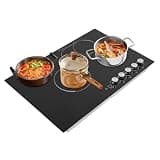 4-Burner Electric Cooktop 3700W, 29.5" Ceramic Stove with Knob Control & LED Timer, Built-in/Countertop 5 Heat Levels for Home, Commercial Kitchen, Hotel, Restaurant (No Plug)