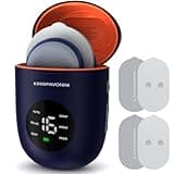 KingPavonini Wireless TENS Unit, Muscle Stimulator for Pain Relief, Portable Rechargeable TENS EMS Machine, LED Screen, Remote, Dual Channel 6 Modes 16 Intensity Massager, Charging Case (Blue)