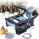 Piefeak Electric Bottle Labeling Machine - 30 pcs/min Sticker Applicator for Glass & Plastic Bottles, Label Printer with Foot Pedal, Ideal for Efficient Packing & Labeling