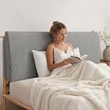 ENITYA Upholstered Headboard Queen Size, Easy Assemble, Bed Frame Mount Supportive Cushion with Removable & Washable Cover, Works with Metal/Wood Frame Beds/Dorm/Daybed/RV, Modern Style Grey