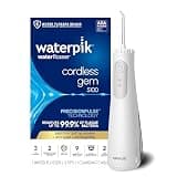 Waterpik Cordless Gem Water Flosser 5100 for Travel and Home, Rechargeable, Portable, Waterproof for Shower, Daily Gum Care, Cleaning Teeth, Braces, Implants, 3 Flossing Tips, ADA Accepted White WF-27