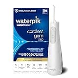 Waterpik Cordless Gem Water Flosser 5100 for Travel and Home, Rechargeable, Portable, Waterproof for Shower, Daily Gum Care, Cleaning Teeth, Braces, Implants, 3 Flossing Tips, ADA Accepted White WF-27