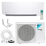 Daikin 12,000 BTU 18 SEER2 Entra R32 Series Ductless Mini Split Heat Pump System w/Maxwell All-Inclusive 15’ Installation Kit and Wall Mounting Bracket (230V), White, RXC12+FTXC12+IKM1438+WAFP24