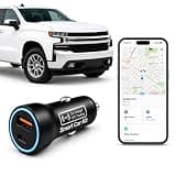 2-in-1 GPS Tracker and Car Charger for Vehicles, Cigarette Lighter Vehicle Locator with USB-A & USB-C Dual Fast Charging Ports, Works with Apple Find My, No Monthly Fee Tracking Device(iOS Only)
