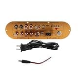 Odorkle TPA3116 Audio Amplifier Board, 2.1 Channel Bluetooth 5.0 50W+50W+100W HiFi Power Amp with USB AUX MIC FM Input for Home Karaoke (US Plug)