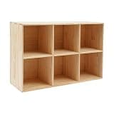 HZOPUTLH 6 Cube Solid Wood Storage Organizer, Freestanding Cube Bookshelf with 6 Compartments, Multi-use Wooden Cubby Shelf for Home Bedroom Living Room