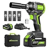 WorkBless 1/2 Brushless Cordless Impact Wrench Kit, Max 850Nm (630ft-Lbs) Lightweight Electric Impact Gun with Variable Speed, 1 Pack 20V 4Ah Battery, 4 Sockets for Home & DIY Project