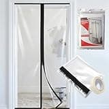 Dust Barrier Plastic Zipper Door 4ft x 7.2ft Heavy Duty Construction Doors Cover with Tape for Home Remodeling Painting