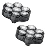 SUPERNB 2Pack 7D Pro Blade Replacement Heads for SHPAVER Head Shaver, Black