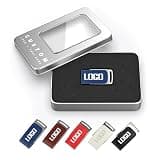 CarryBright Bulk Custom Leather and Metal USB Flash Drives, Personalized Logo and Text, Custom Packaging for Corporate Events, Business Gifts, Wedding Gifts, Client Presentations(100,32GB)