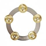 Qianly Kupferbecken Cymbal Drum Percussion Hoop Enhancer Sound Carbon Steel Structure Suitable for Studio, Steel Ring With Brass Jingle Plates