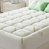 DUMOS Twin Size Ultra Soft Mattress Topper, Viscose Derived from Bamboo, Pillow Top Mattress Pad with Stretchable Pockets, Breathable Cooling Topper for Back Pain Relief