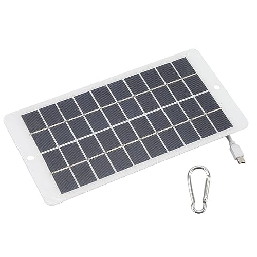 5v 10w Solar Panel, Type C Solar Panels Kit Polycrystalline Silicon Ip65 Protection USB Plug in Solar Panels for Homes Security Cameras Rechargeable Battery