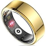 Kuxlagz Smart Ring Health Tracker for Women Men, Sleep Tracker with Heart Rate and Blood Oxygen, Fitness Ring for Activity Monitoring, 15 Days Battery, No Subscription, Titanium Alloy (Gold, #11)