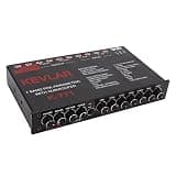 Hamwesh Car Audio Equalizer, 7 Band Variable Gain Adjustment Low Pass Filter Graphic Equalizer with Front Rear Subwoofer Output Volume Control for Universal Car Installation