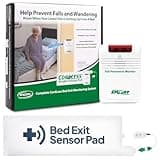 Smart Caregiver Wireless Bed Pad Alarm System with Weight Sensor Pad for Fall Prevention | 10" x 30" Alarm Pad for Bed Alerts Medical Caregiver | Cordless Bed Alarm with Up to 300' Range