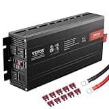 VEVOR Modified Sine Wave Inverter, 3000Watt, DC 12V to AC 120V LCD Display Power Inverter with 3 AC Outlets 2 USB Port 1 Type-C Port 10 Spare Fuses, for Large Household Equipment, CE FCC Certified