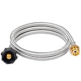 SHINESTAR Propane Hose Adapter & 5 FT Braided Hose for Coleman Stoves, Blackstone 17" 22" Tabletop Griddle, Char-Broil Portable Grills, Weber Q Grills, Buddy Heaters - Converts 1 lb to 20 lb Cylinders