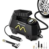 Tire Inflator Portable Air Compressor, Air Pump for Car Tires, 12V DC-Powered Auto Pump with Digital Pressure Gauge, Emergency LED Light - Car Accessories for Car, Motorcycles, Bicycle, Ball, Balloons