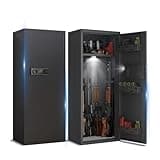 10-12 Rifle Fire Proof Gun Safe Large Steel Rifle Safe Electronic Password Safee with Magnetic Induction Light Removable Shelf for Home Riflee, Shotguns