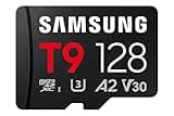 Samsung microSDXC T9 128GB, Up to 200 MB/s, UHS-I U3 4K A2 V30 microSD for Avid Gamers & Professional Creators MB-MH128T with Adapter
