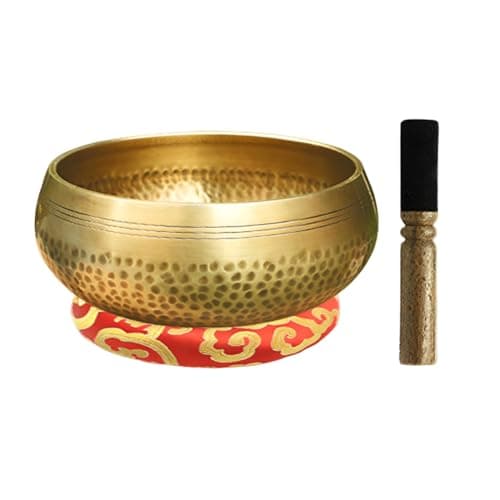 Tibetan Singing Bowls Set - Hand Hammered in Nepal For Yoga, Meditation, Mindfulness, Healing & Chakra Balancing - Meditation Sound Bowl Mindfulness Buddhist Song Bowl Set, 3.75in