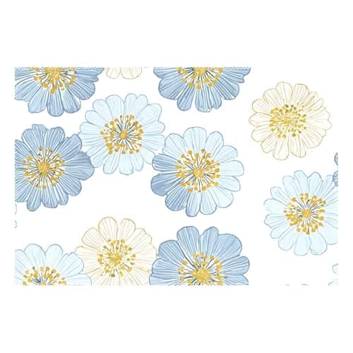 OTVEE Placemats Patterns Daisies Light Blue Table Mats Washable Non-Slip Heat Resistant Double Side Printing Tray Mat for Dining Table Home Decoration 12"X18", Set of 1