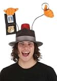 Inspector Gadget Costume Hat Accessory for Adults - Red Light & Poseable Gooseneck Hands Holds Gadgets Belongings ST