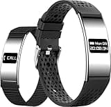 CNBRO Smart Bracelet Ultra Thin Fitness Tracker for Women Men Slim Health Band Sleep Heart Rate Monitor Pedometer Step Counter Lightweight Ladies Wearable Activity Tracker, Silicone & Nylon Strap