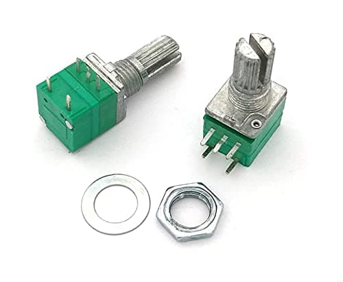 AMSH 5pcs 5-pin Rv097ns Single Audio Amplifier Potentiometer with Switch B1K/5K/10K/20K/50K/100K (Color : B50k Ohm)