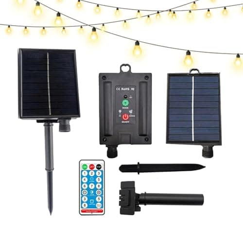 Solar Panel with Plug Outlet - Waterproof 31V Outdoor Solar Panel with Remote Control, Electrical Equipment | for Garden Outdoor Farm Tent Fishing Patio Yard Pathway Shed Indoor