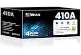 410A Toner Cartridges 4 Pack High Yield with Chip Replacement for HP 410A CF410A CF411A CF412A CF413A to Use with HP Color Pro MFP M477fnw M477fdw M477fdn M452dn Pro M452dw M452nw Printer (BK/C/M/Y)