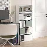 Furinno Jaya Book Shelf, 5-Tier Bookshelf, 52 Inch Tall Standing Bookcase with Adjustable Shelf, 9.5 x 23.6 x 52.6, for Home Office, Bedroom, Living Room, White