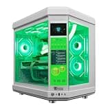 HYPER CYBER Ultra White Plus Gaming PC Desktop Computer, AMD Ryzen 7 7800X3D, GeForce RTX 5080, 32GB DDR5, 4TB SSD, 360 LCD Liquid Cooler Black, Windows 11 Home, RGB Lighting, Ready to Use