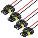 4 PCS Headlight Wiring Harness 9005 9006 HB3 HB4 Headlight Connector Female Adapter Wiring Harness Plug Replacement Pigtail Wire Connector for Headlights Fog Light, Car Accessories