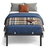 VASAGLE Twin Metal Bed Frame 14 Inches Tall, 550 lb Weight Capacity, No Box Spring Needed, with Under-Bed Storage, Easy Setup, Heavy-Duty Platform Bed, Mattress Retainers, Matte Black URMB653BD02S