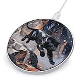 Black Leopard Wireless Charger Magnetic Phone Induction Charger 10w Fast Wireless Charging Station Compatible with iPhone 17 16 15 14 13 12 Pro Max Samsung Galaxy S25 S24 S23