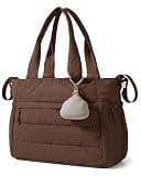 BAGSMART Diaper Bag Tote, Hospital Bag for Labor Delivery, Large Capacity Baby Bags for Mom, Puffy Maternity Travel Tote with Changing Pad & Pacifier Case