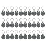PATIKIL 125kHz T5577 RFID Key Fob Tag, (Gray) (30pcs), Writable Rewritable Smart Key Fobs Tags Blank Clone IC Card Key Classic 1K, Suit for - Entry Access Control Systems