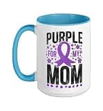 Alzheimer's Dementia Awareness Support Mom Vintage Purple Ceramic Mug, Blue/White, 15oz
