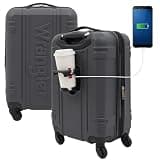 Wrangler Astral Hardside Luggage, Dark Shadow, 22-Inch Carry-On