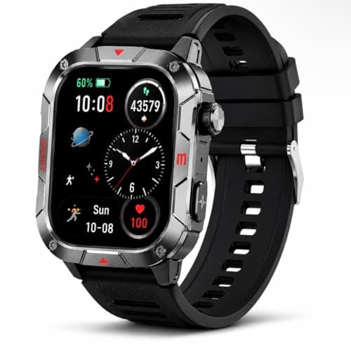 Smart Watch C40PRO Rugged Smartwatch, Black, 49mm, Bluetooth Call, Heart Rate Monitor, IP67 Waterproof, 5-7 Day Battery, Multiple Sports Modes