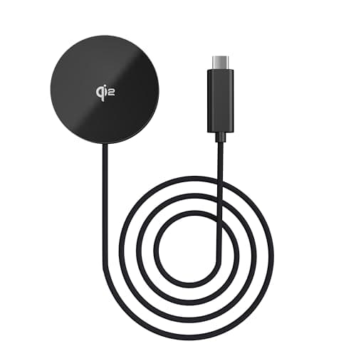 WalBryka Magnetic Wireless Charger, 25W Ultra Thin 4.8mm Fast Wireless Charging Pad, Strong Magnetic Alignment, Compatible with MagSafe Devices (Black)