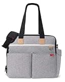 Skip Hop Diaper Bag: Iconic Duo Weekender, Extra Large Capacity with Changing Pad & Stroller Attachment, Grey Melange